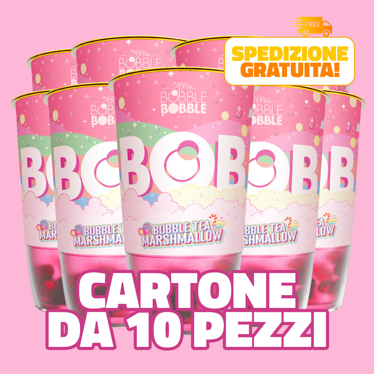 BOB: BUBBLE TEA GUSTO MARSHMALLOW (10 PEZZI)