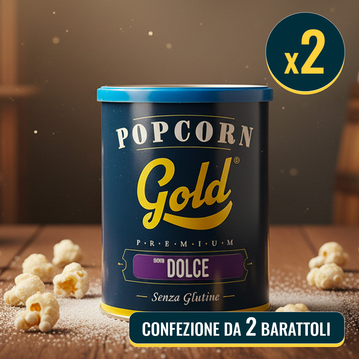 POPCORN GOLD DOLCE - 2 BARATTOLI