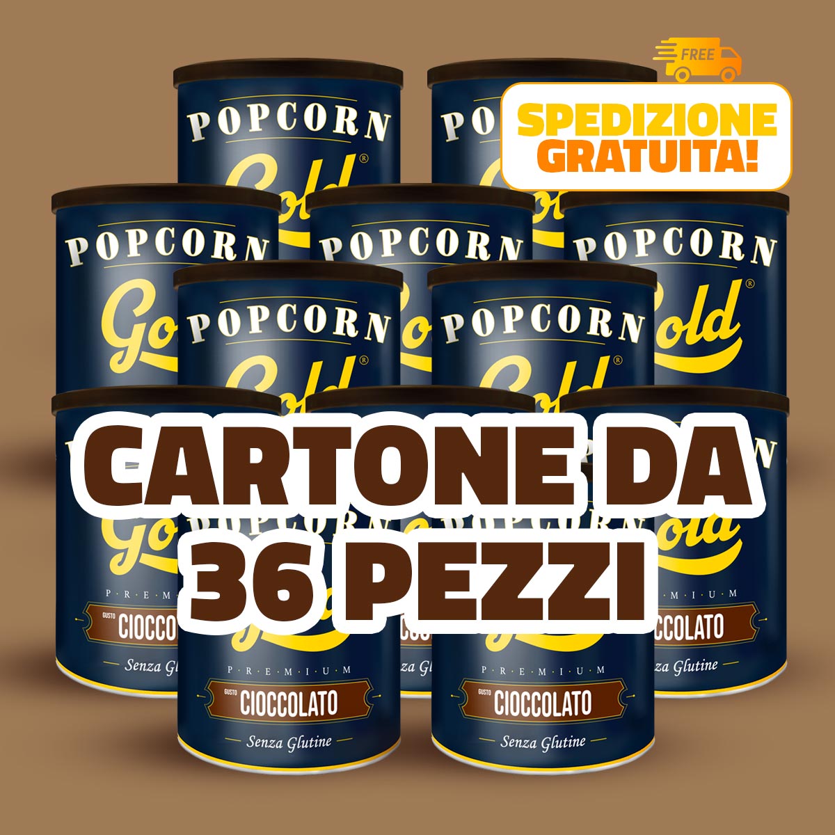 POPCORN GOLD CIOCCOLATO - 36 BARATTOLI