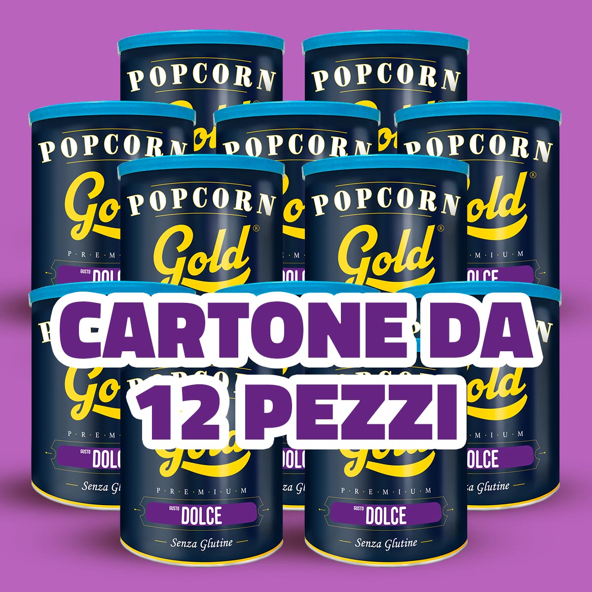 POPCORN GOLD DOLCE - 12 BARATTOLI