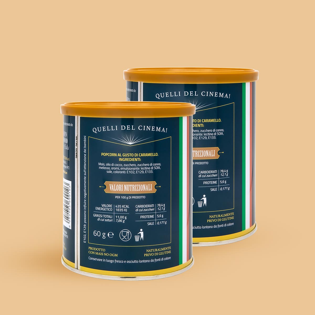 POPCORN GOLD CARAMELLO - 2 BARATTOLI