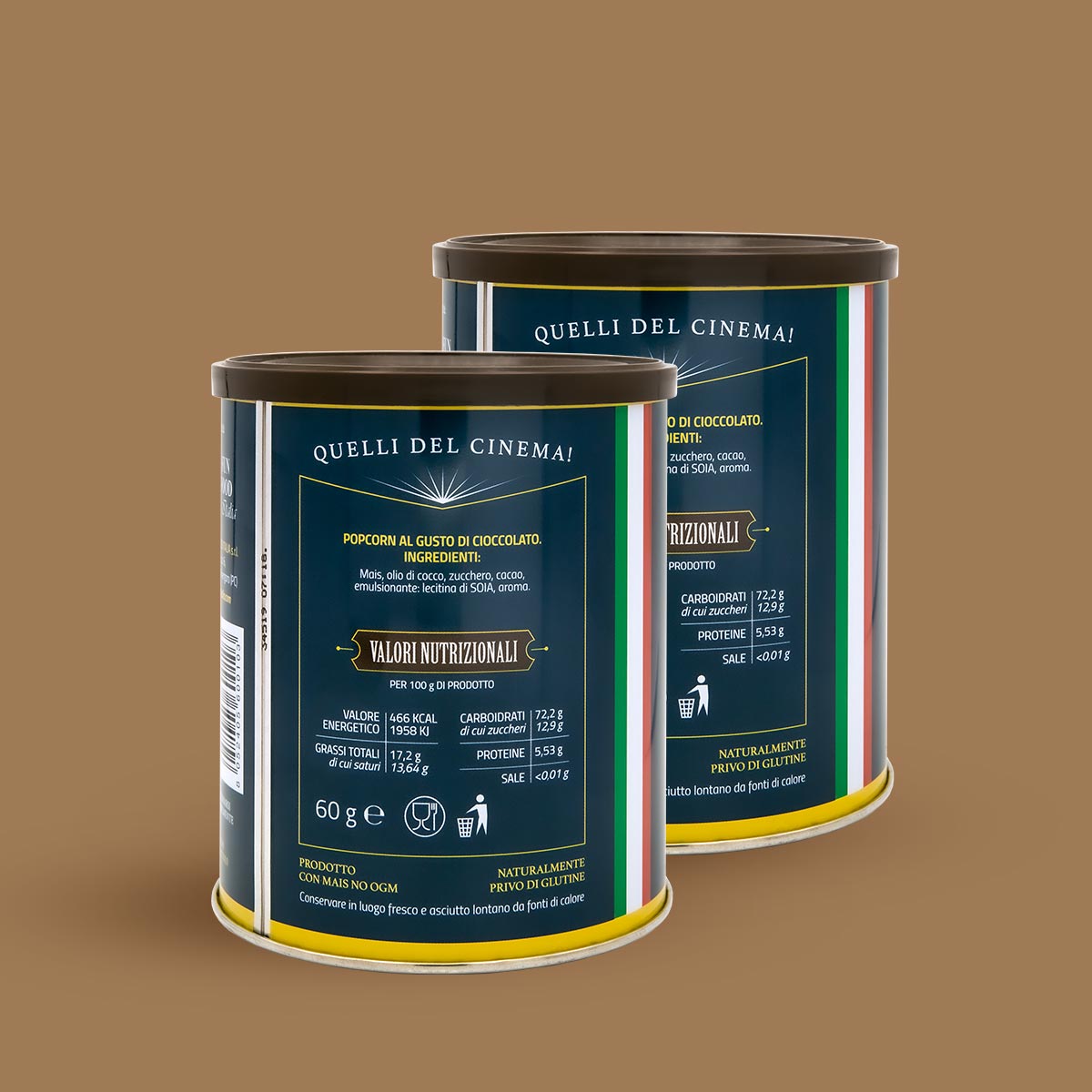 POPCORN GOLD CIOCCOLATO - 2 BARATTOLI
