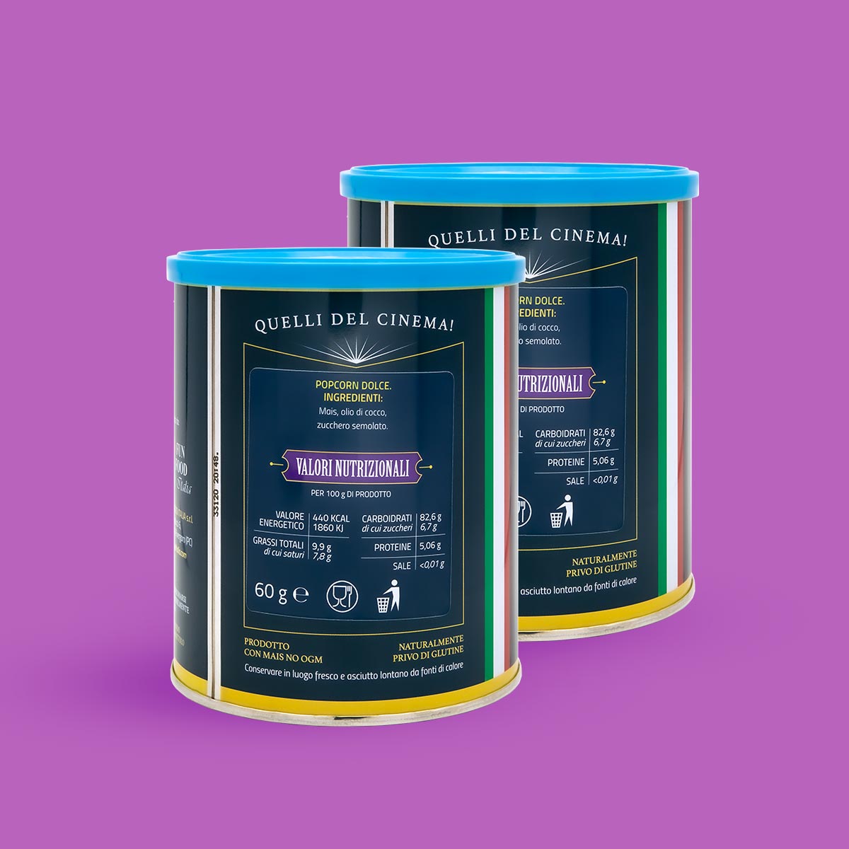 POPCORN GOLD DOLCE - 2 BARATTOLI