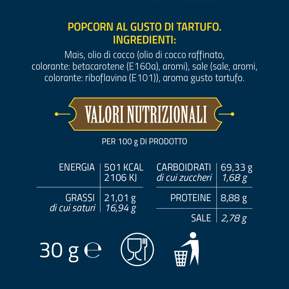 POPCORN GOLD TARTUFO - 12 BARATTOLI