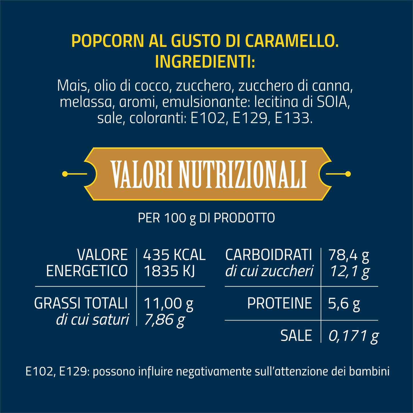 POPCORN GOLD CARAMELLO - 2 BARATTOLI