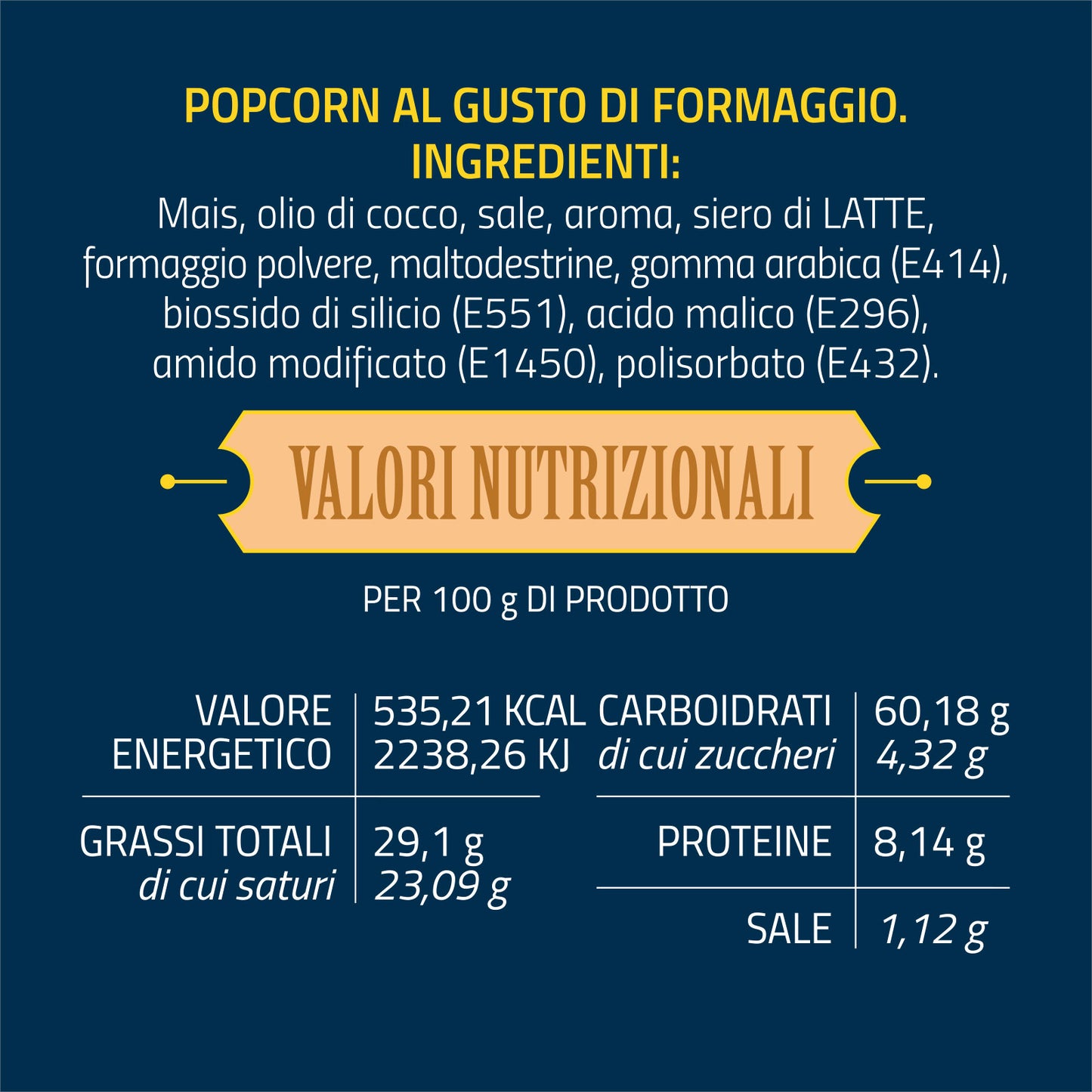 POPCORN GOLD FORMAGGIO - 12 BARATTOLI