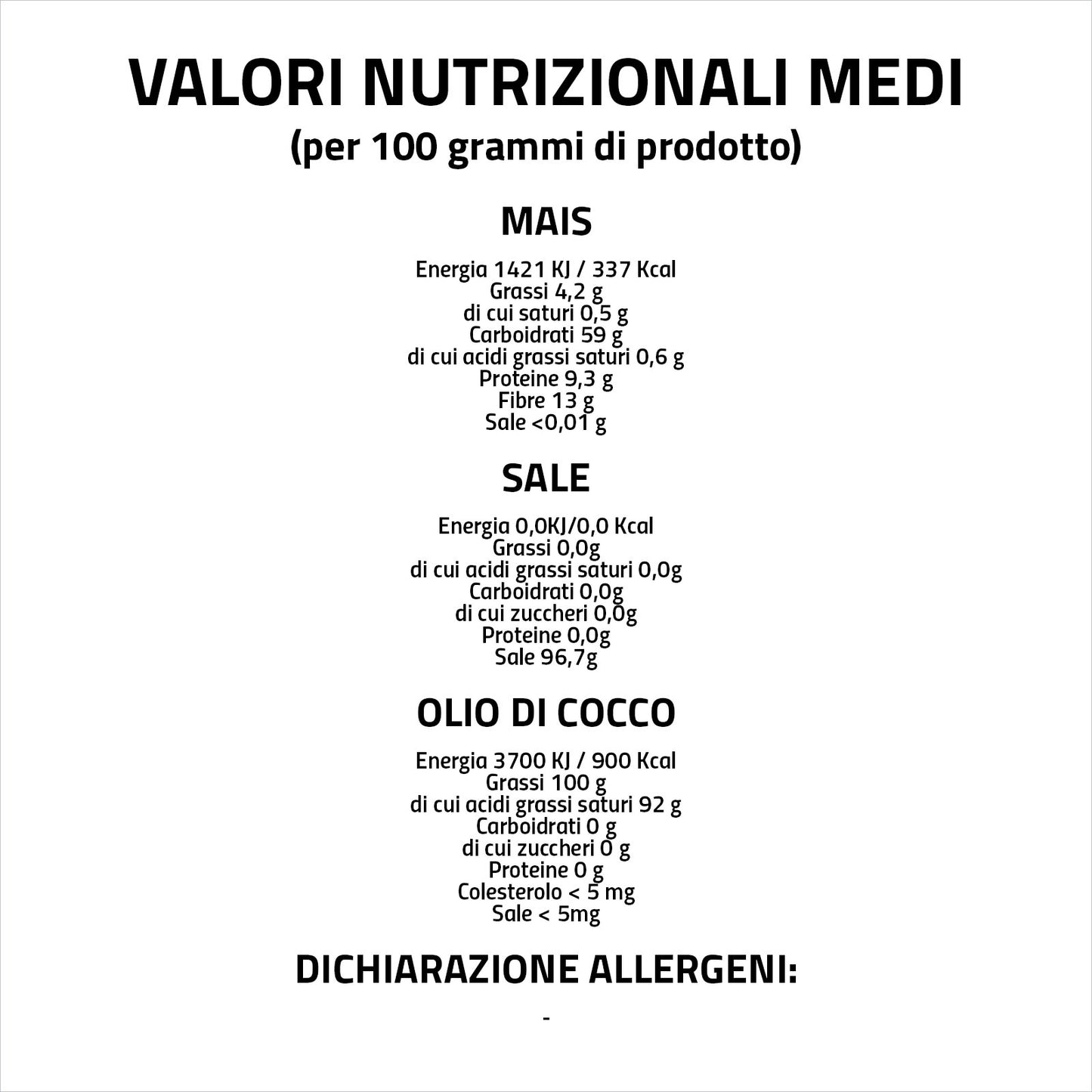 KIT INGREDIENTI PER POPCORN SALATO