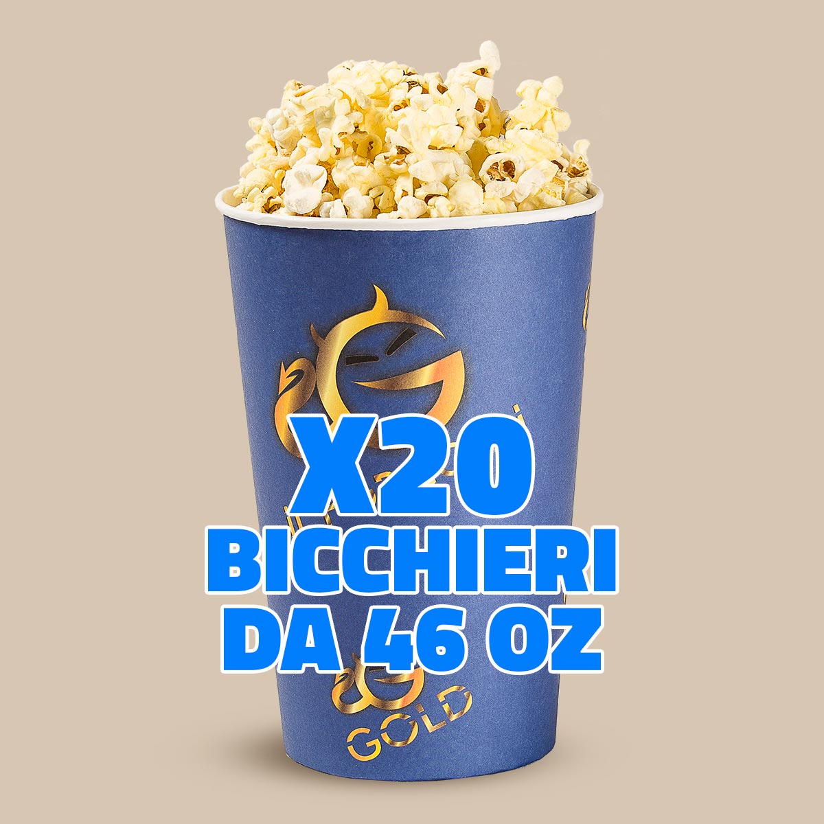 MAXI SACCO DI POPCORN GUSTO CIOCCOLATO + BICCHIERI CINEMA