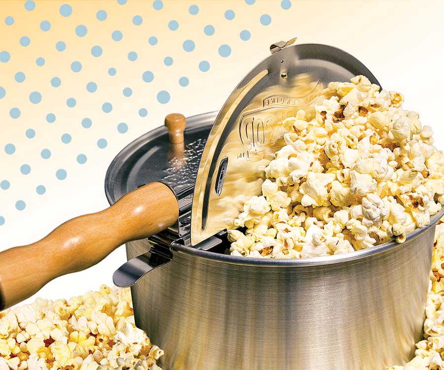 Popcorn Bros padella pentola per fornello e induzione e kit ingredienti popcorn salato dolce caramello cioccolato aromatizzato