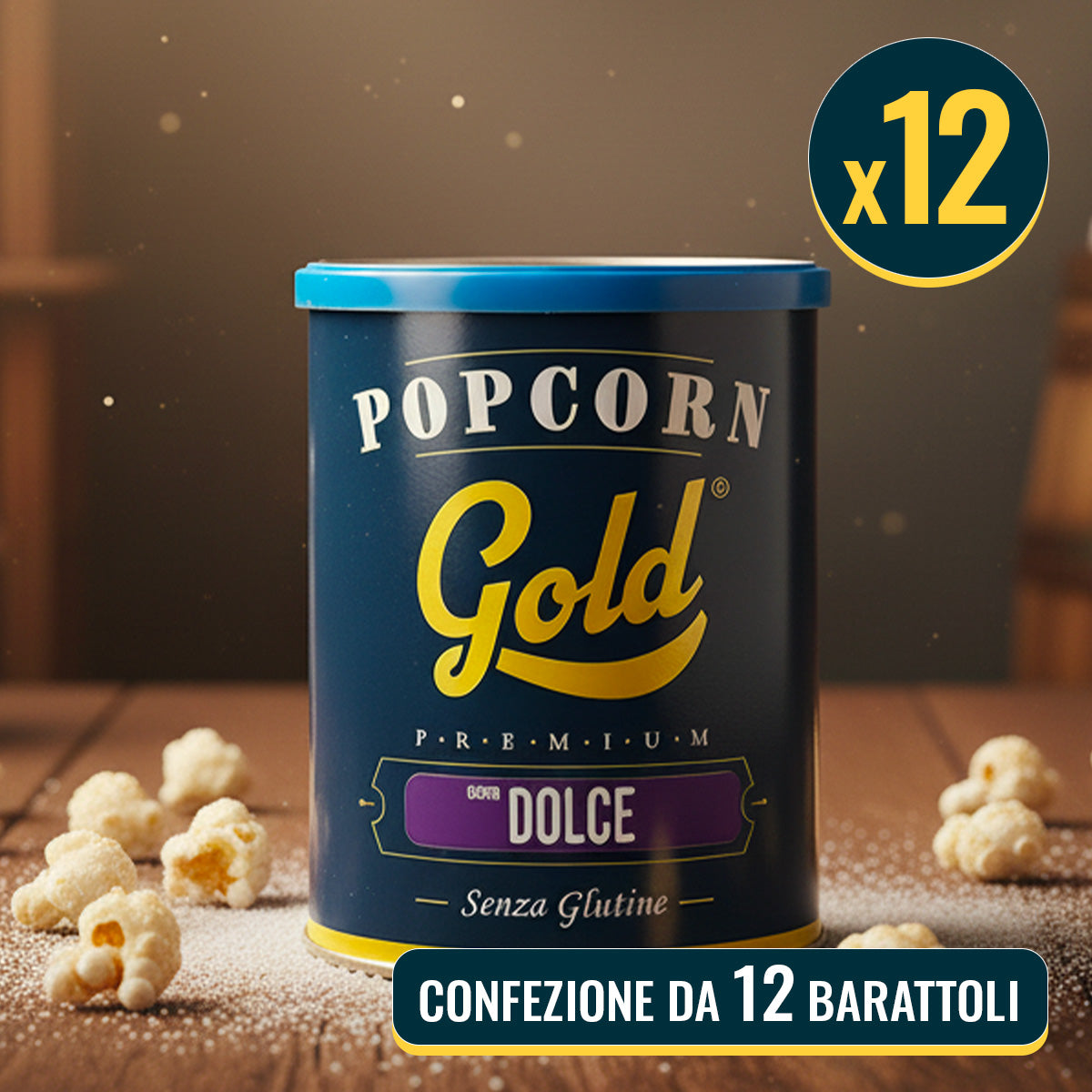 POPCORN GOLD DOLCE - 12 BARATTOLI