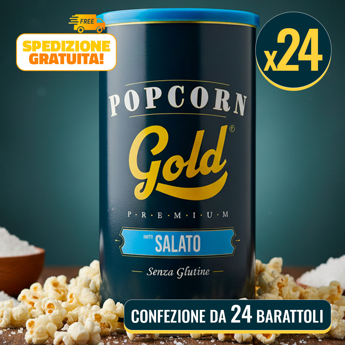 POPCORN GOLD SALATO - 24 BARATTOLI