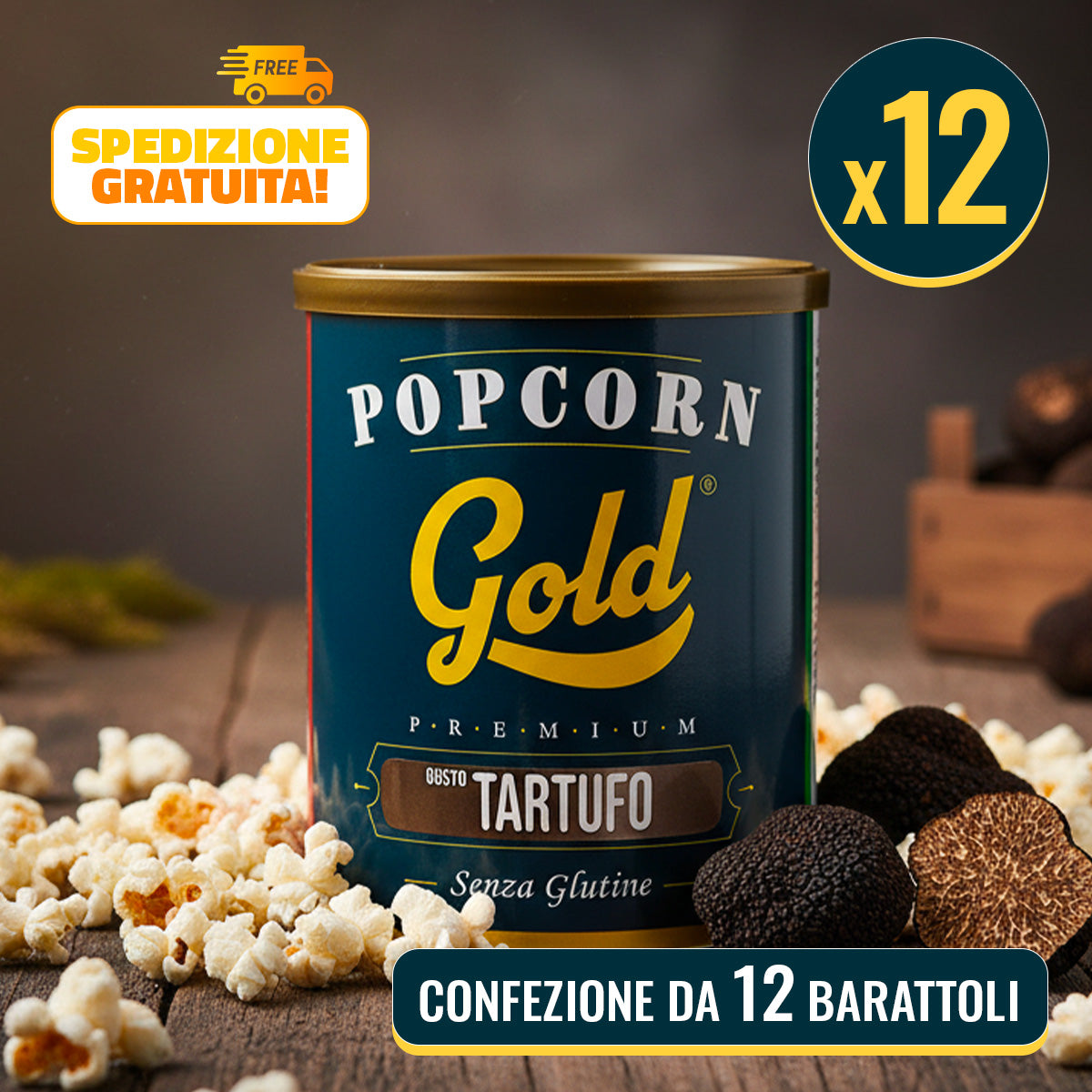 POPCORN GOLD TARTUFO - 12 BARATTOLI