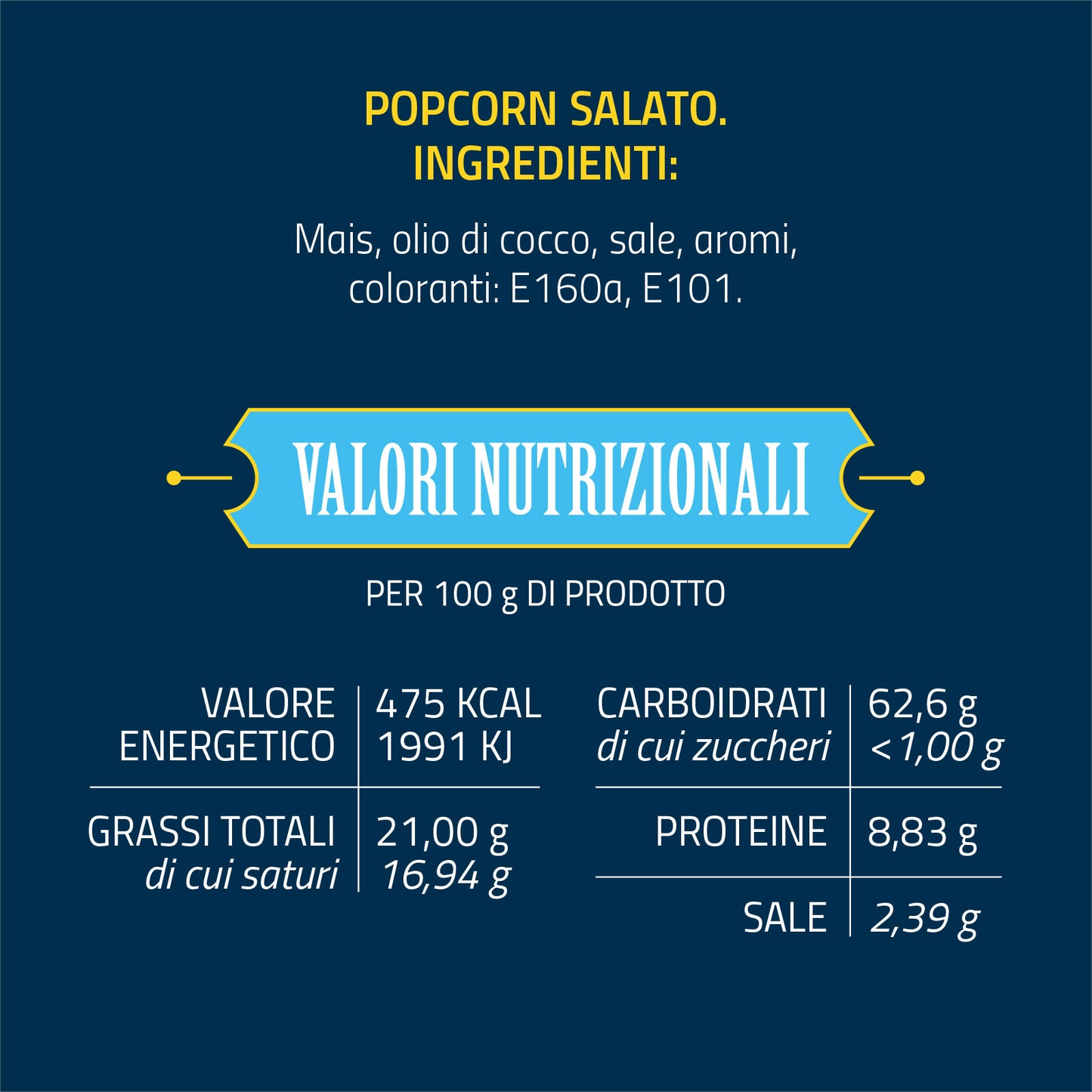 POPCORN GOLD SALATO - 2 BARATTOLI